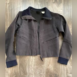 Vintage Chevron Zippered Bomber Jacket